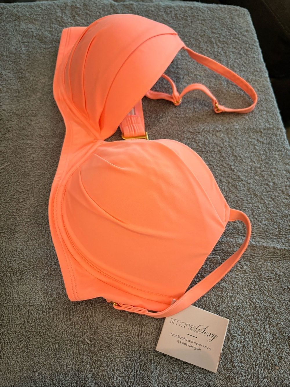 smart & sexy Coral Orange Padded Push-Up Bra